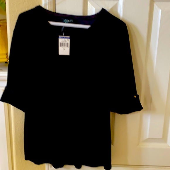 Ralph Lauren Tops - Lauren Ralph Lauren black velvet pocket top